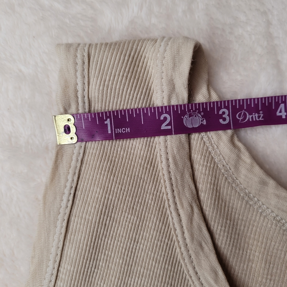 NWOT Velvet by Graham & Spencer Beige Ribbed Tank Top Size Small - Picture 6 of 12